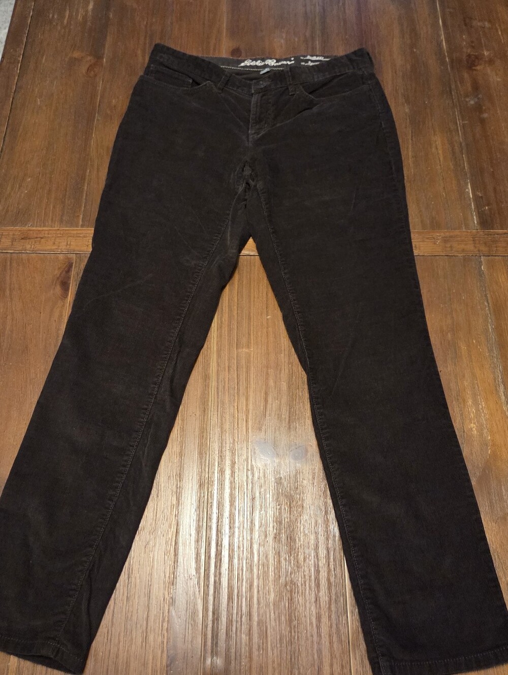 Eddie Bauer Womens Size 8 Espresso Brown Corduroy Pants Boyfriend Relaxed Fit
